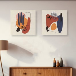 Wallity Conjunto de 2 Pinturas Decorativas en Lienzo Multicolor 30 x 30 cm